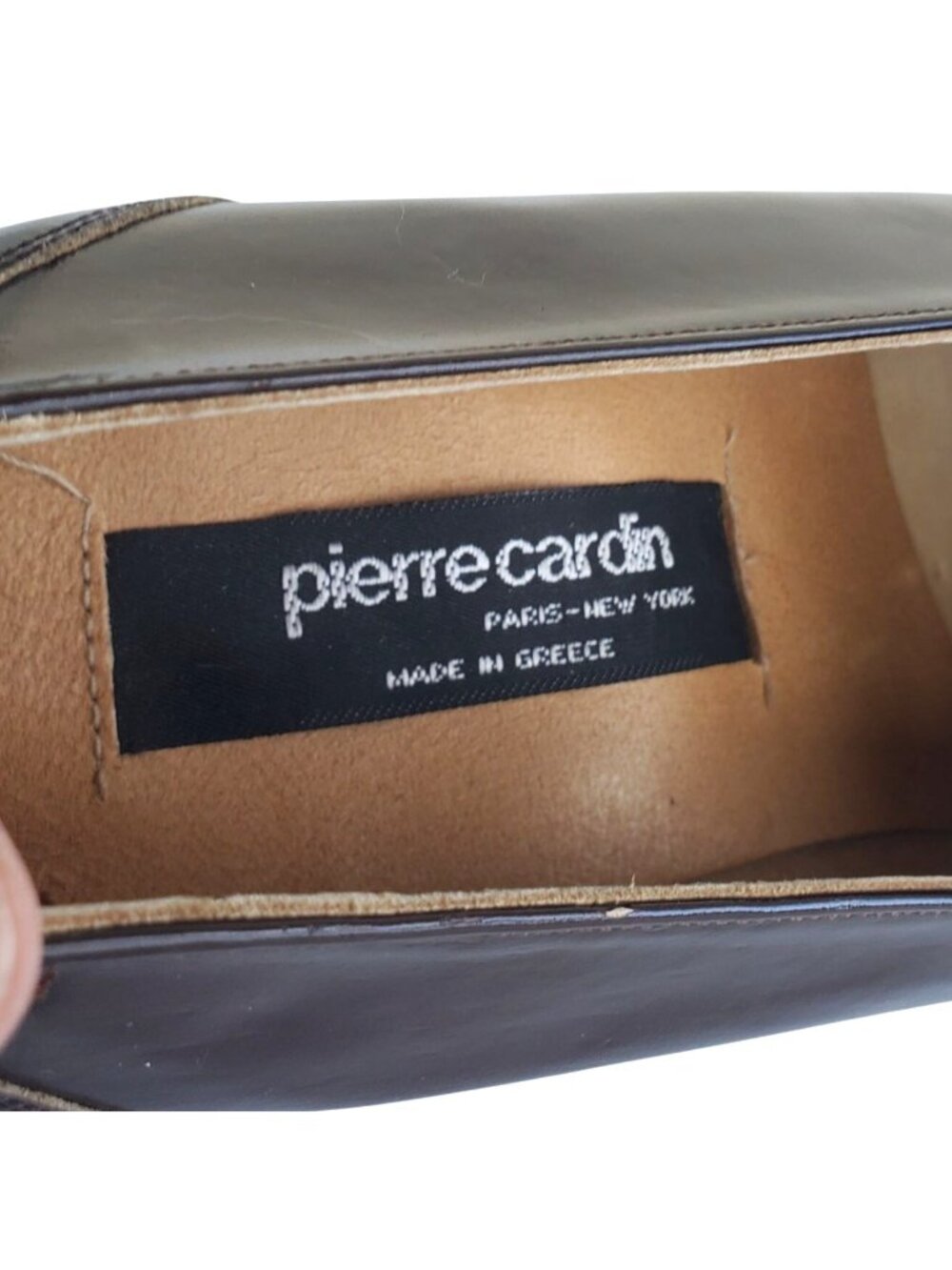 Vintage 1970s Pierre Cardin Brown Patent Leather Loafers Sz 8/9.5 - Picture 2 of 12